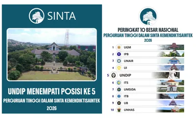 Universitas Diponegoro Masuk Dalam Lima Besar Nasional di SINTA 2026: Kebanggaan Kampus Perjuangan